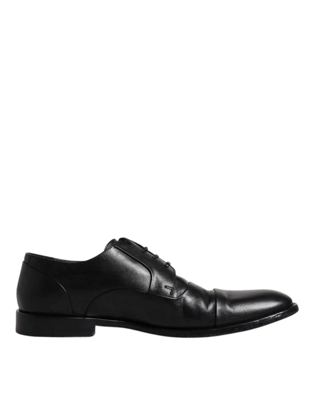 Derby homme en cuir noir dolce & gabbana avec design classique à bout droit et fermeture à lacets