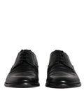 Dolce & gabbana chaussures derby homme en cuir noir à lacets finition polie pour usage formel