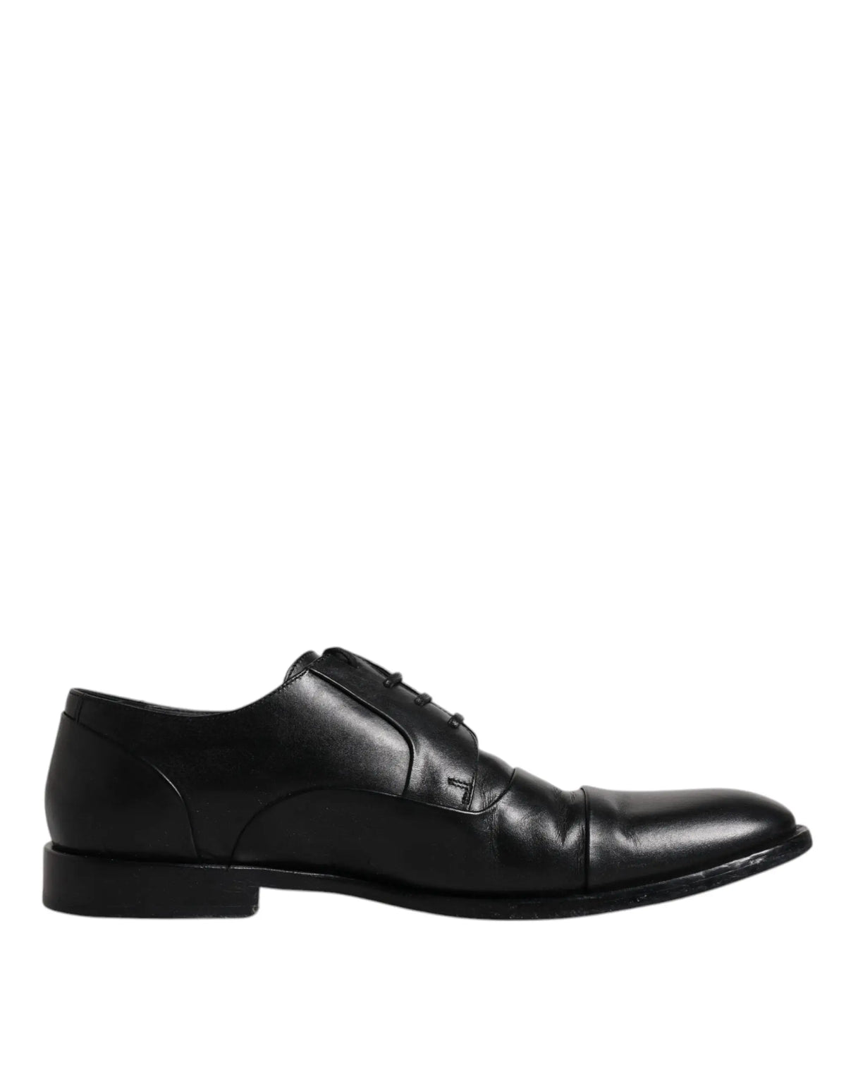 Chaussure derby homme formelle dolce & gabbana en cuir noir avec design classique cap-toe et fermeture à lacets