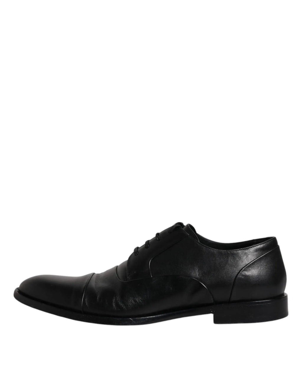 Dolce & gabbana chaussure derby homme noire en cuir avec bout droit et lacets pour tenue formelle