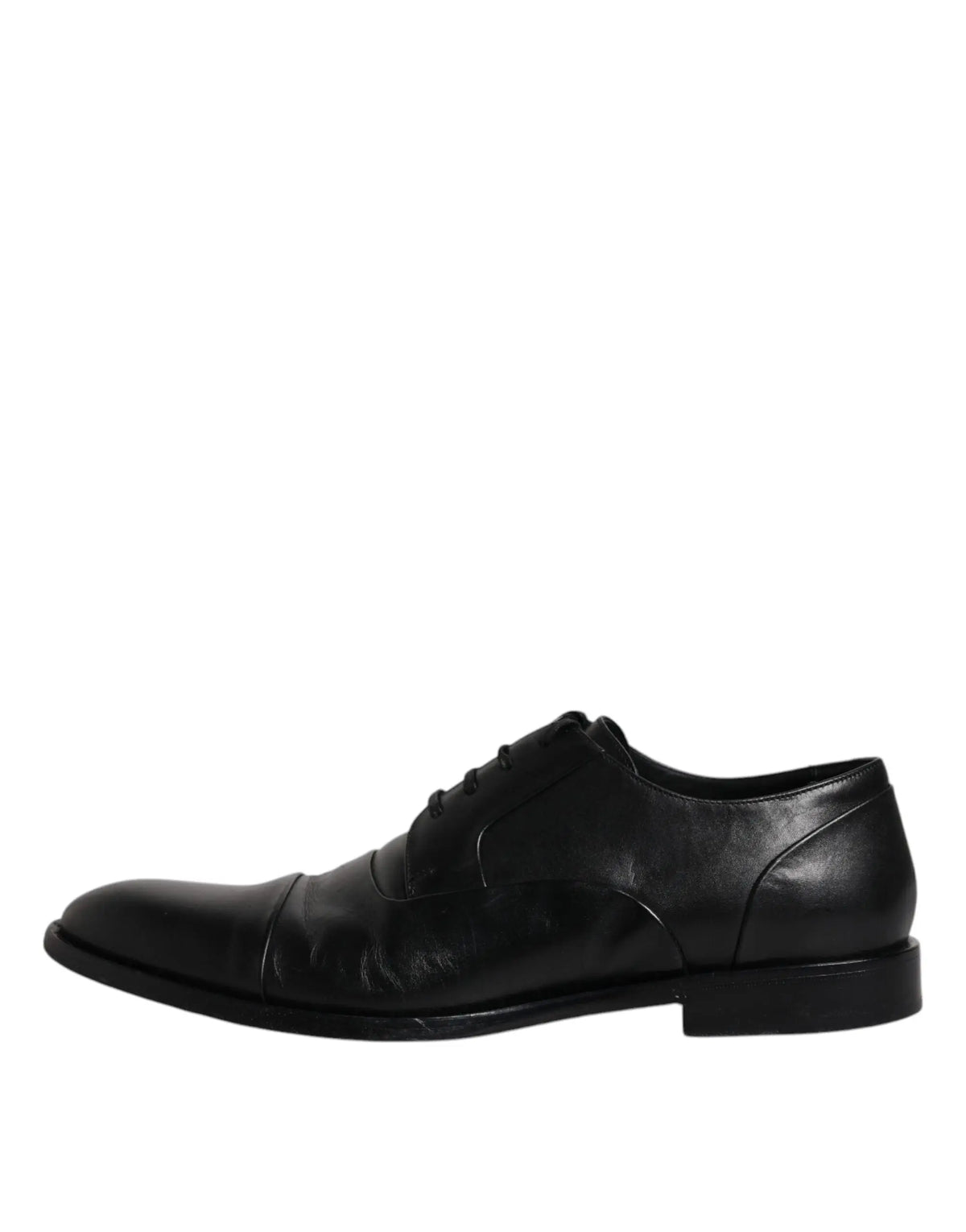 Dolce & gabbana chaussure derby homme noire en cuir avec bout droit et lacets pour tenue formelle