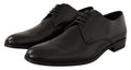 Dolce & Gabbana chaussures derby homme en cuir noir à lacets avec finition vernie et design oxford classique