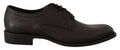 Dolce & gabbana chaussures derby hommes formelles en cuir noir avec finition grainée et lacets élégants