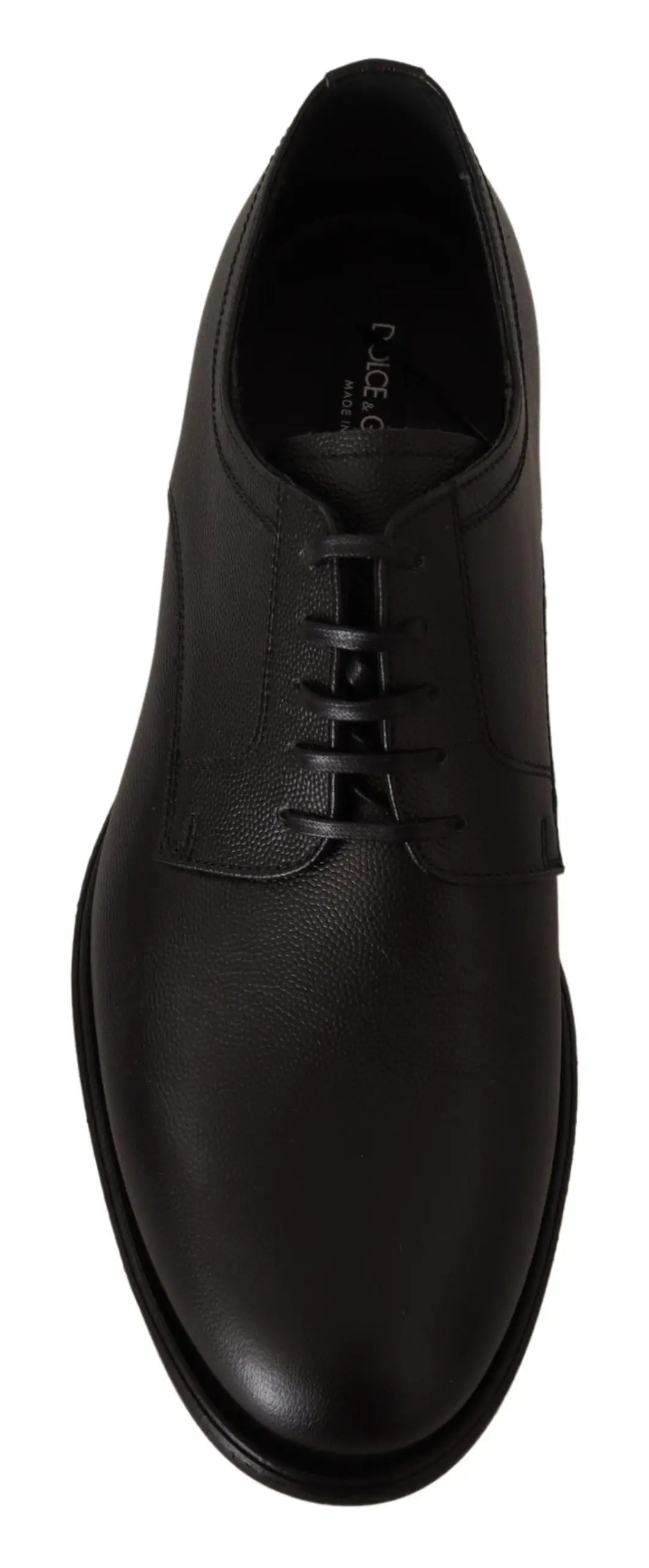 Chaussure derby homme dolce & gabbana en cuir noir avec design classique à lacets et coutures discrètes