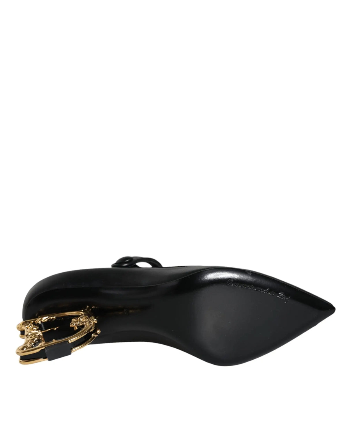 Dolce & gabbana escarpins mary janes en cuir verni noir avec boucle meduse dorée