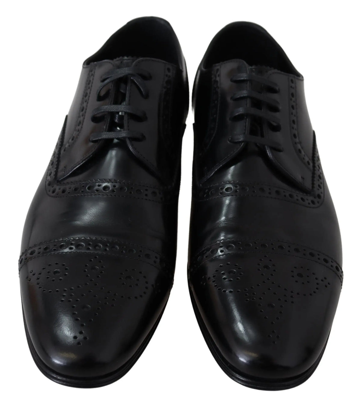Dolce & gabbana chaussures derby homme en cuir noir avec perforations et lacets style formel