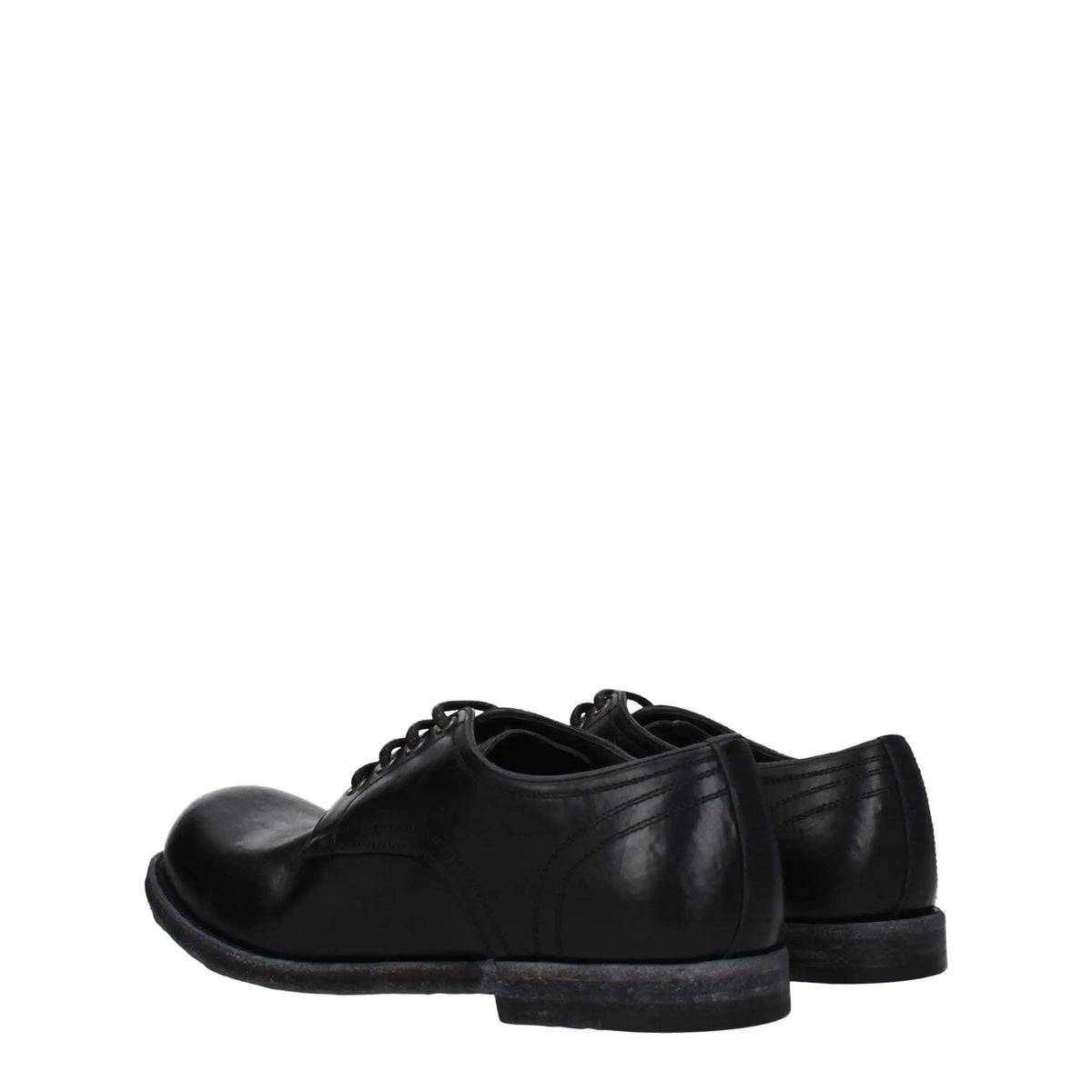 Dolce & gabbana chaussures derby et oxford en cuir noir avec lacets et détails de couture subtils