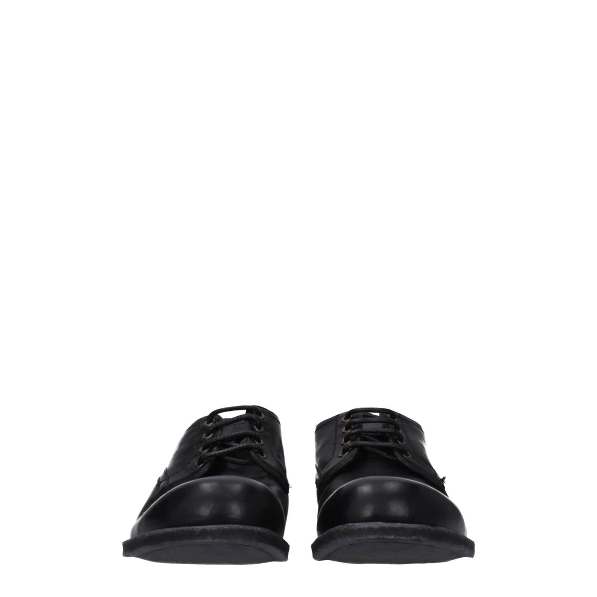 Dolce & gabbana black leather oxfords with lace-up design polished finish and rounded toe