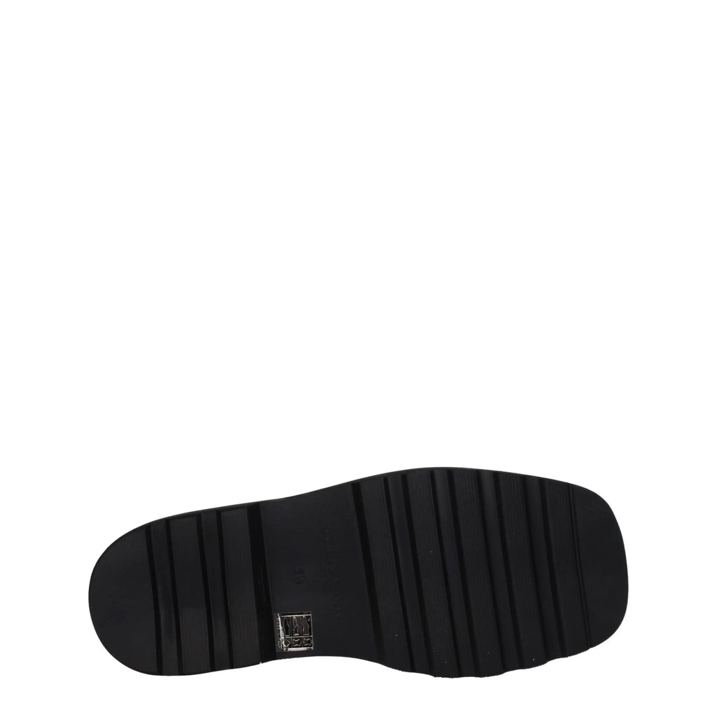 Semelle noire en caoutchouc avec motif nervuré texturé et petite plaque métallique de marque dolce & gabbana pour chaussures en cuir
