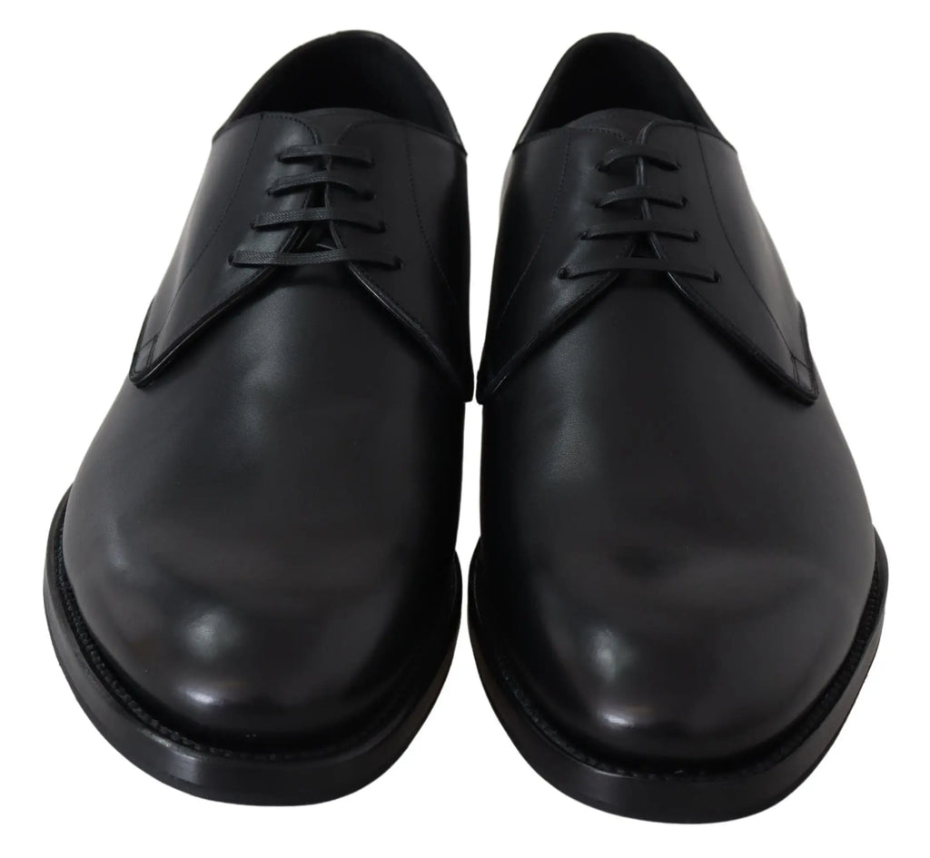 Dolce & Gabbana chaussures sartoria en cuir noir derby à lacets classiques et finition polie faite main