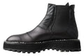Dolce & Gabbana bottines en cuir noir avec panneaux matelassés et semelle plateforme épaisse en cuir extensible