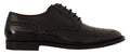 Dolce & gabbana chaussures derby homme en cuir noir avec finition polie et perforations décoratives style brogue