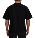 T-shirt noir dolce & gabbana en coton à col rond avec logo et coupe ample manches courtes