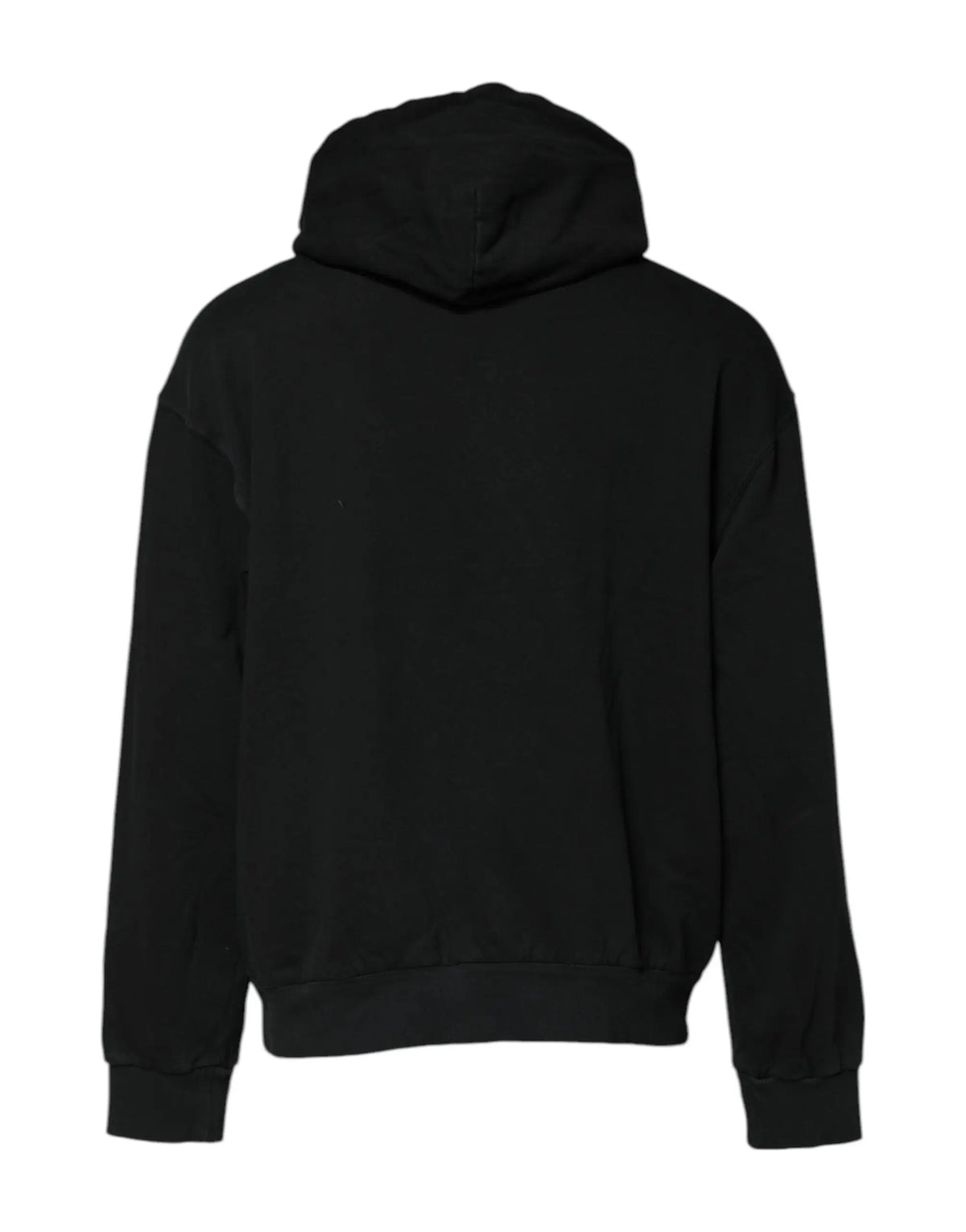 Sweat à capuche noir dolce & gabbana homme en maille avec fermeture éclair complète et poignets côtelés