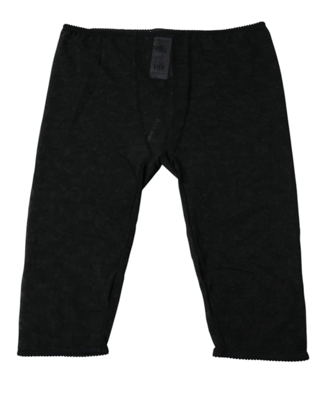 Legging noir dolce & gabbana en tissu stretch avec taille et ourlets côtelés pour lingerie et sous-vêtements