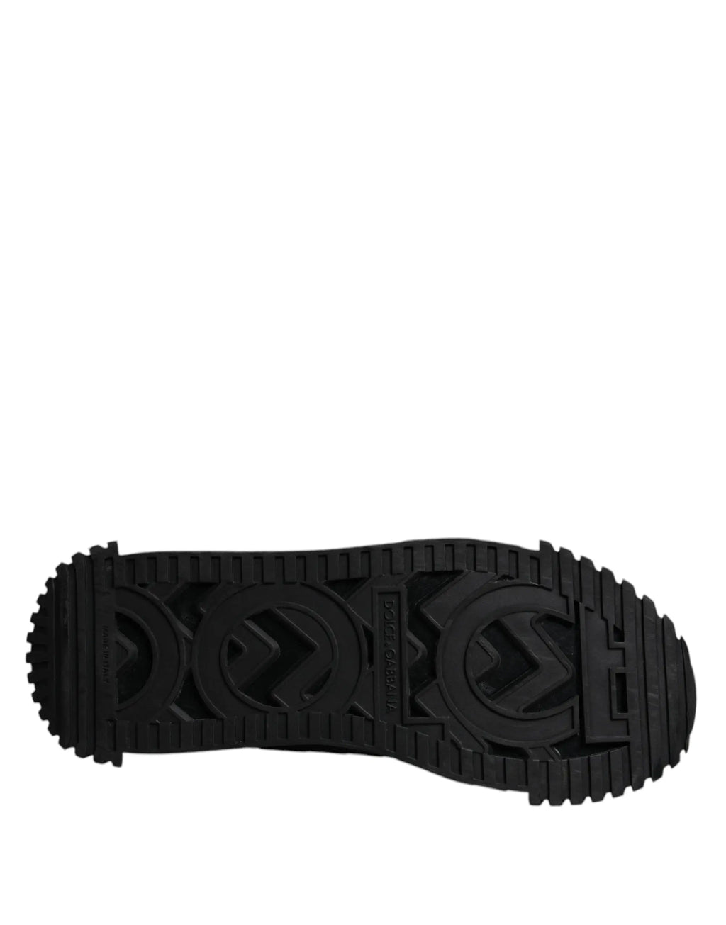 Semelle en caoutchouc noir avec motif de crampons distinctif et logo embossé pour sneakers dolce & gabbana ns1 basses à lacets