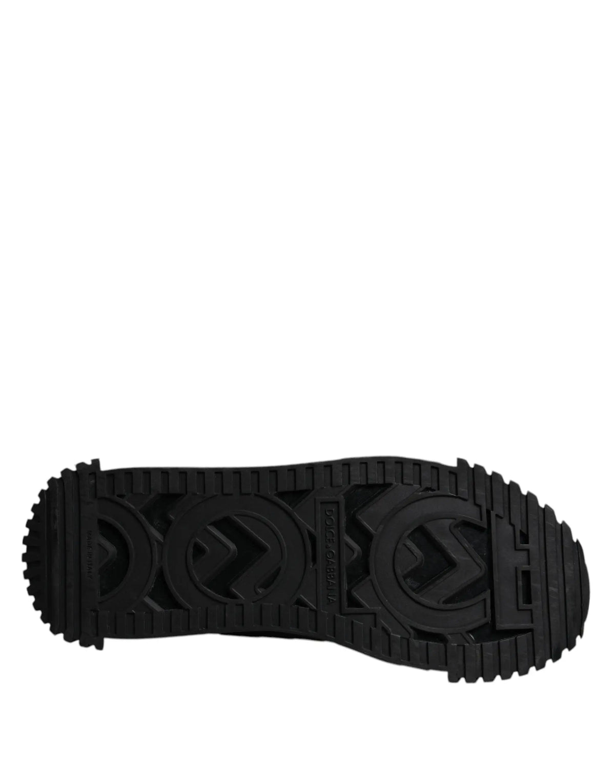 Semelle en caoutchouc noir avec motif de crampons distinctif et logo embossé pour sneakers dolce & gabbana ns1 basses à lacets