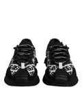 Baskets dolce & gabbana noires et blanches avec motif logo audacieux répétitif sur la tige basse à lacets