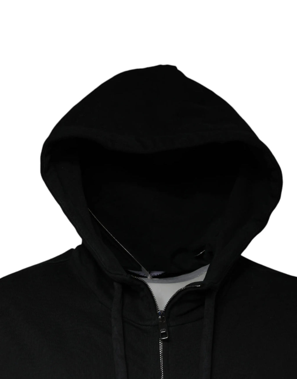 Dolce & gabbana sweat à capuche noir zippé avec capuche en peluche douce et cordons assortis