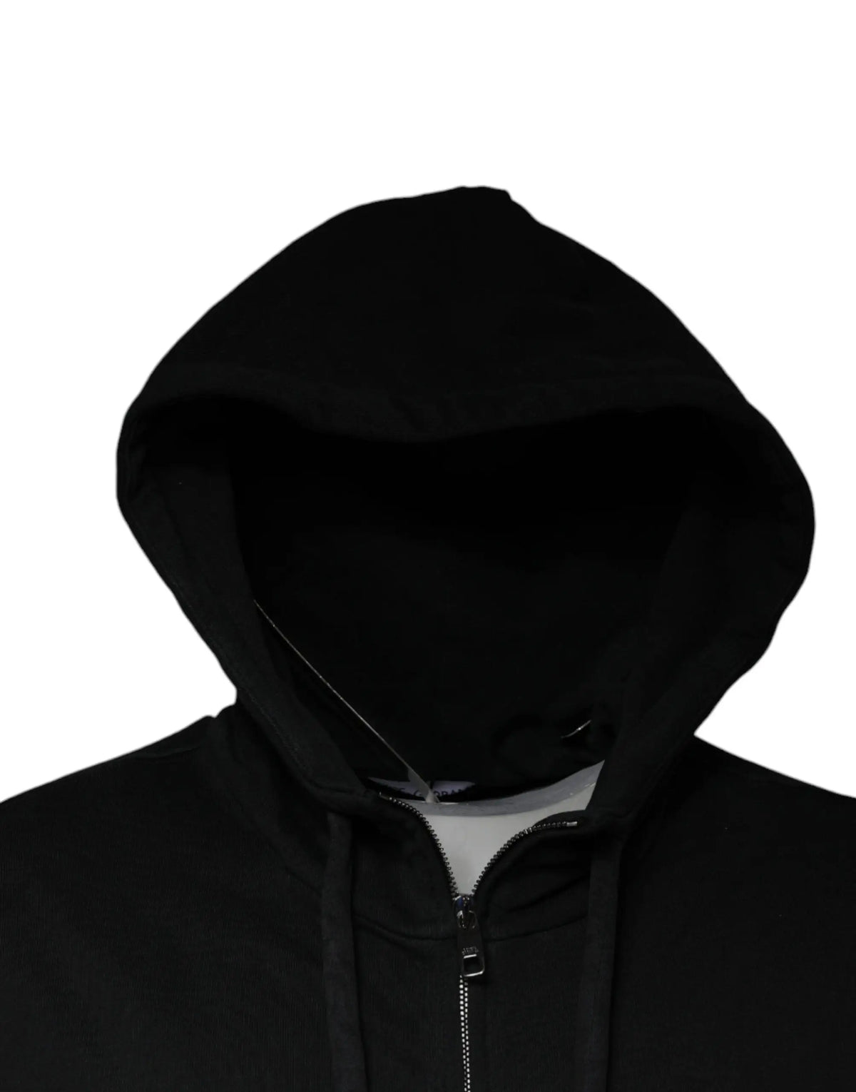 Dolce & gabbana sweat à capuche noir zippé avec capuche en peluche douce et cordons assortis