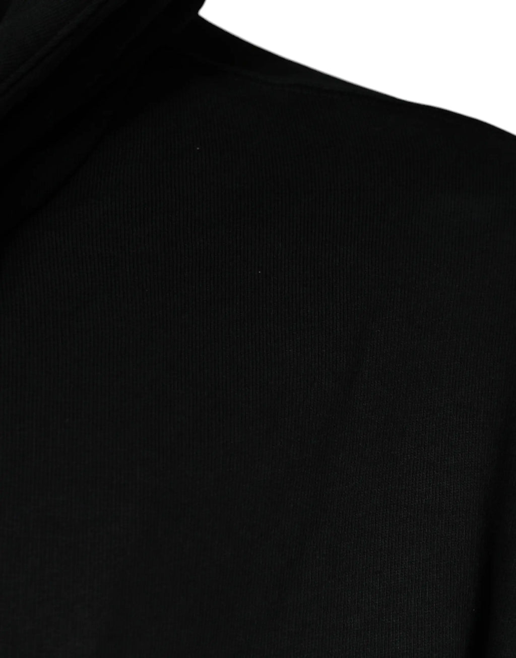 Pull à capuche à fermeture éclair intégrale dolce gabbana noir en maille côtelée avec plaque logo lisse et légèrement texturée