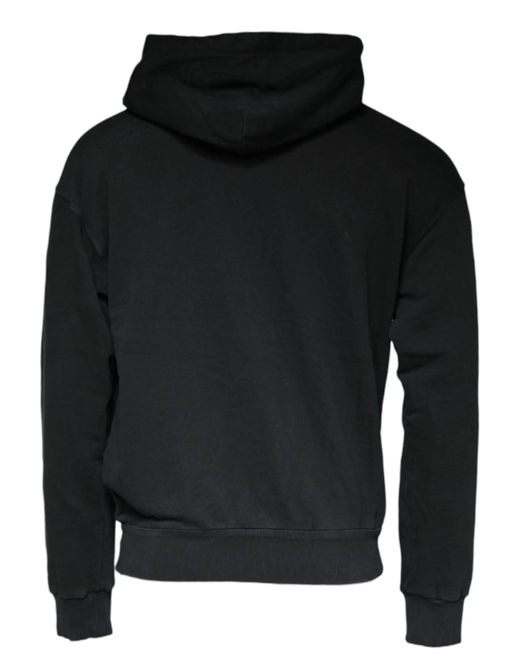 Sweat à capuche noir dolce & gabbana avec fermeture éclair complète et poignets côtelés en tissu doux