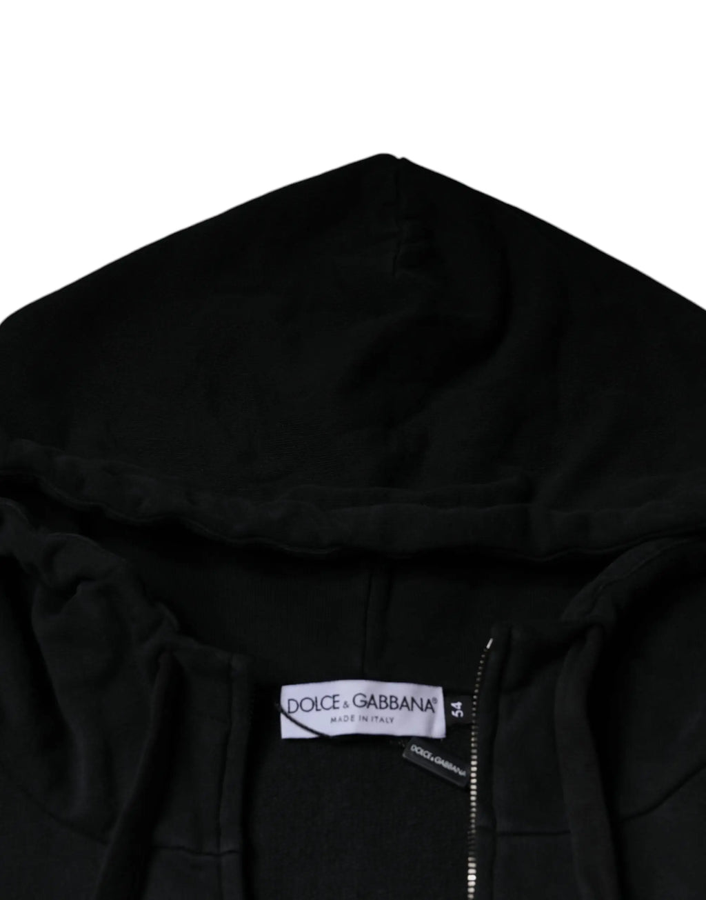 Dolce gabbana sweat à capuche noir avec fermeture éclair et intérieur en peluche pour un confort optimal