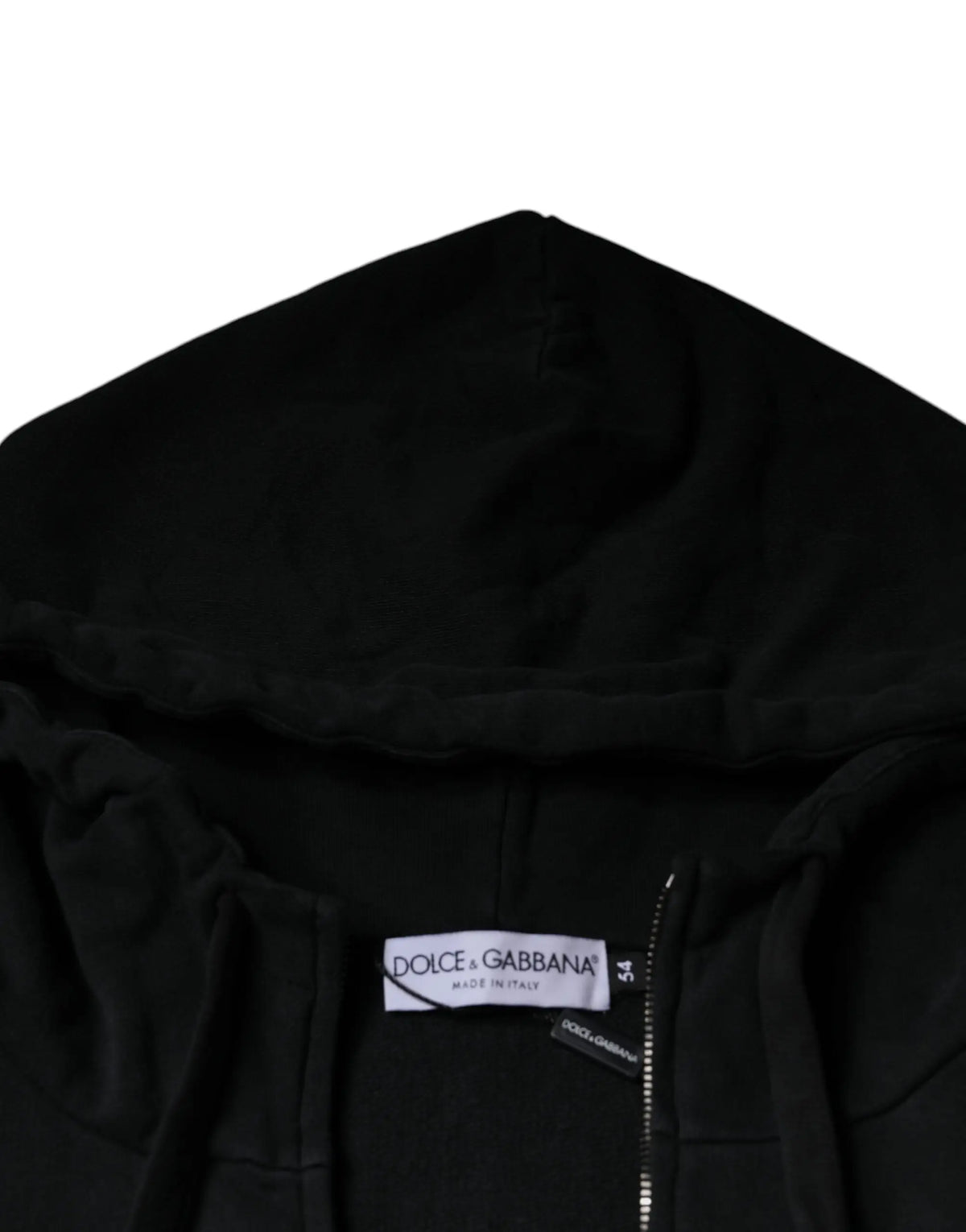 Dolce gabbana sweat à capuche noir avec fermeture éclair et intérieur en peluche pour un confort optimal