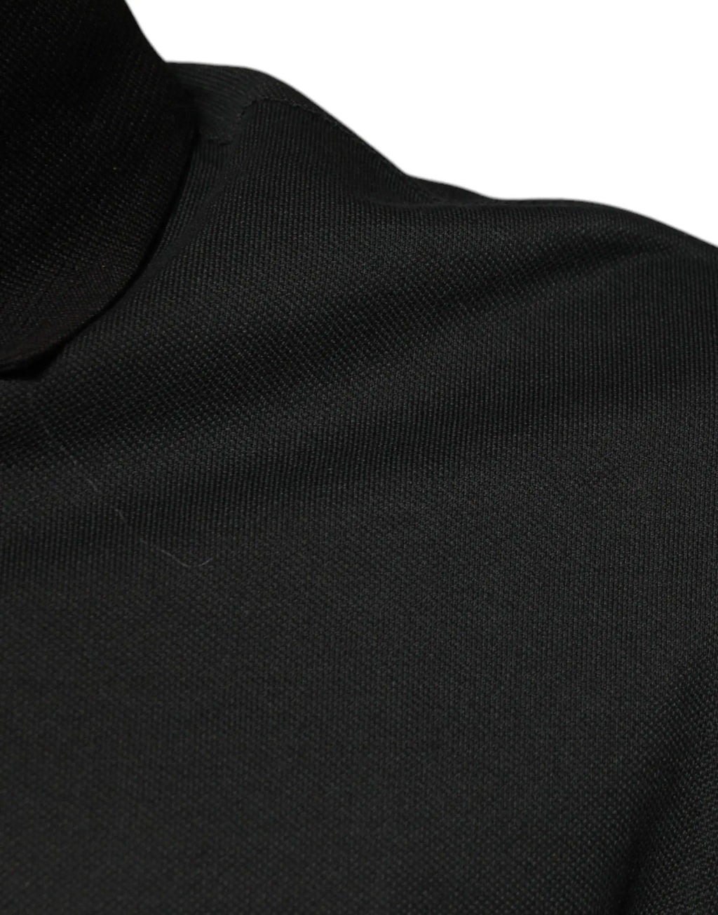 Pull col roulé noir en maille fine et lisse avec logo dolce & gabbana imprimé en coton pour homme