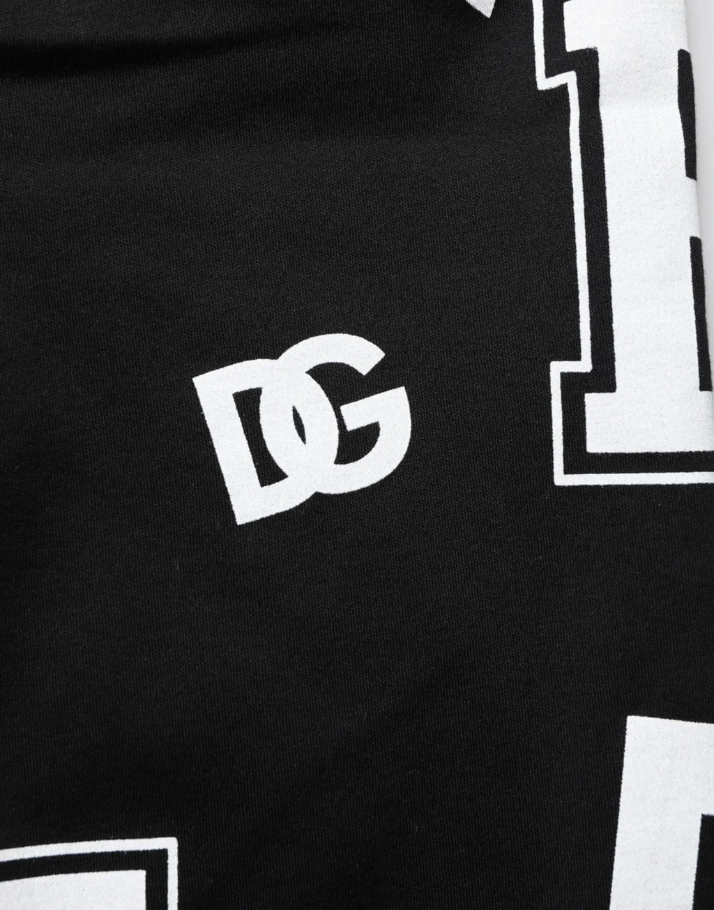 Sweat à capuche noir dolce & gabbana en coton avec logo blanc en lettres bold pour un style décontracté