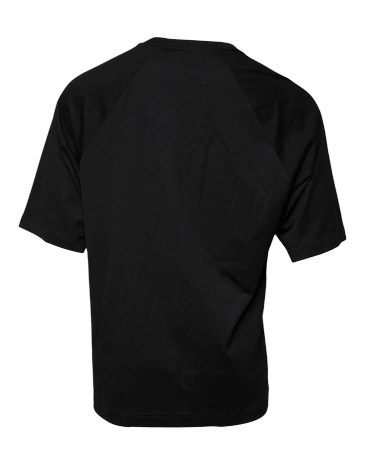 T-shirt noir dolce & gabbana en coton avec logo imprimé et col rond simple à manches courtes