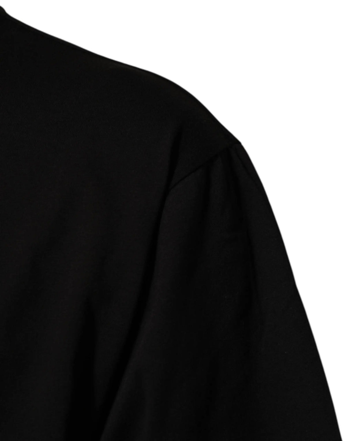 Top noir dolce & gabbana en coton à manches longues avec logo imprimé et tissu doux au toucher