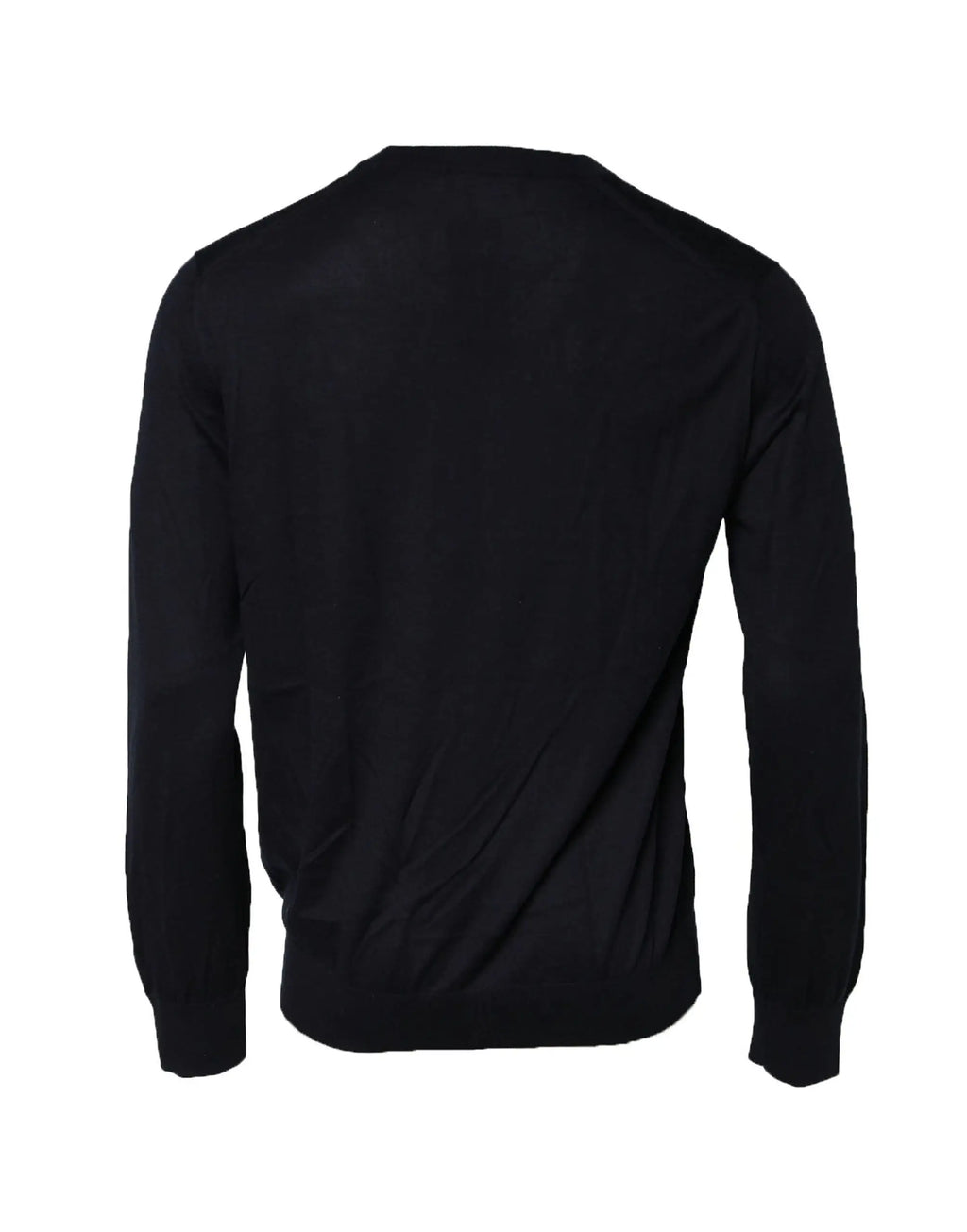 Dolce & gabbana pull noir à manches longues en maille épaisse avec col rond pour homme