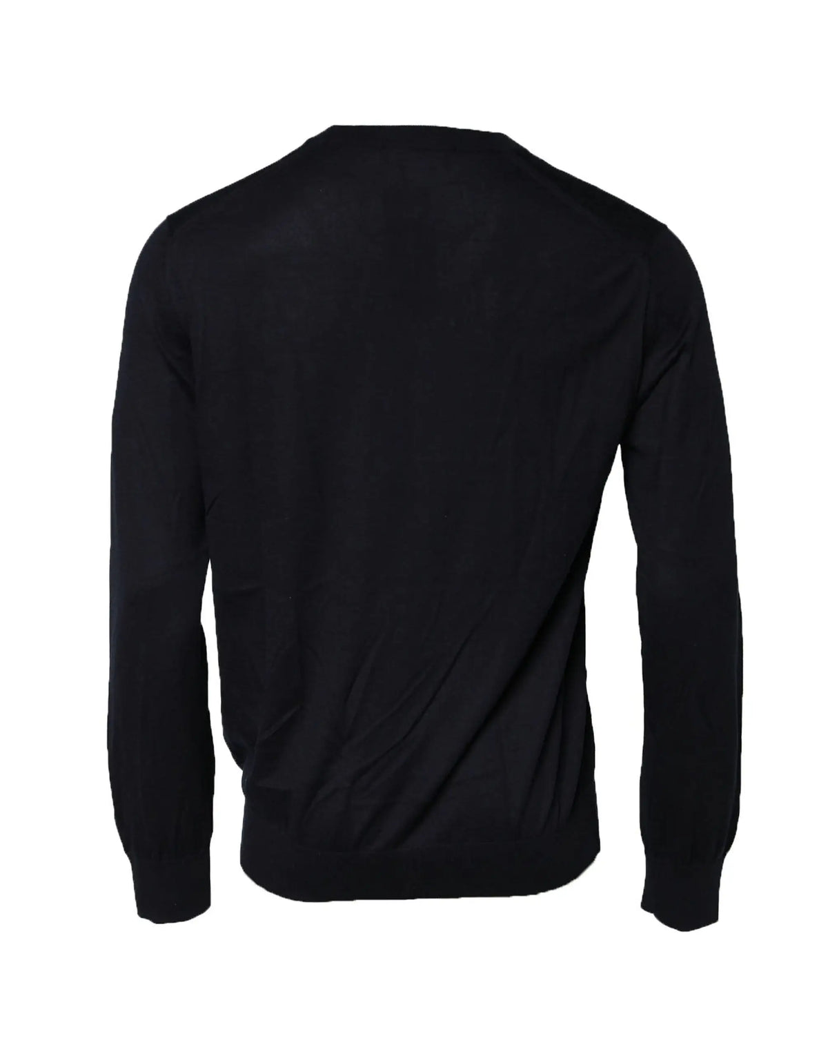 Dolce & gabbana pull noir à manches longues en maille épaisse avec col rond pour homme