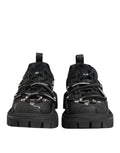 Baskets noires dolce & gabbana à lacets style trekking avec semelles épaisses et accents métalliques
