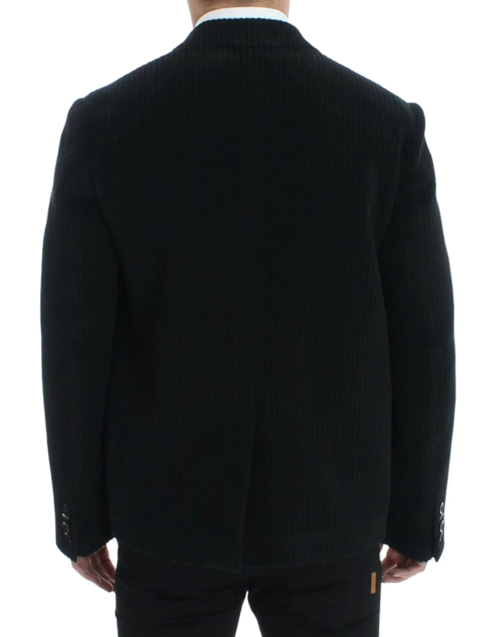 Dolce & Gabbana blazer homme en velours noir avec col cranté et texture subtile martini manchester