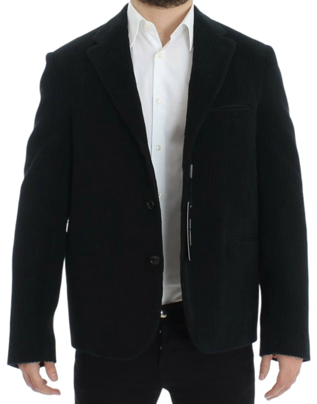 Dolce & gabbana blazer martini noir en manchester avec design croisé classique et boutons subtils texturés