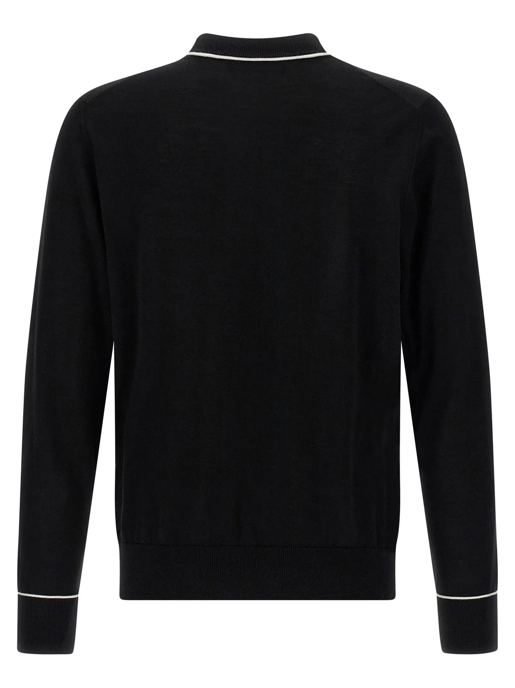 Cardigan dolce & gabbana noir en maille avec bordure blanche en plumes marabou au col poignets et ourlet