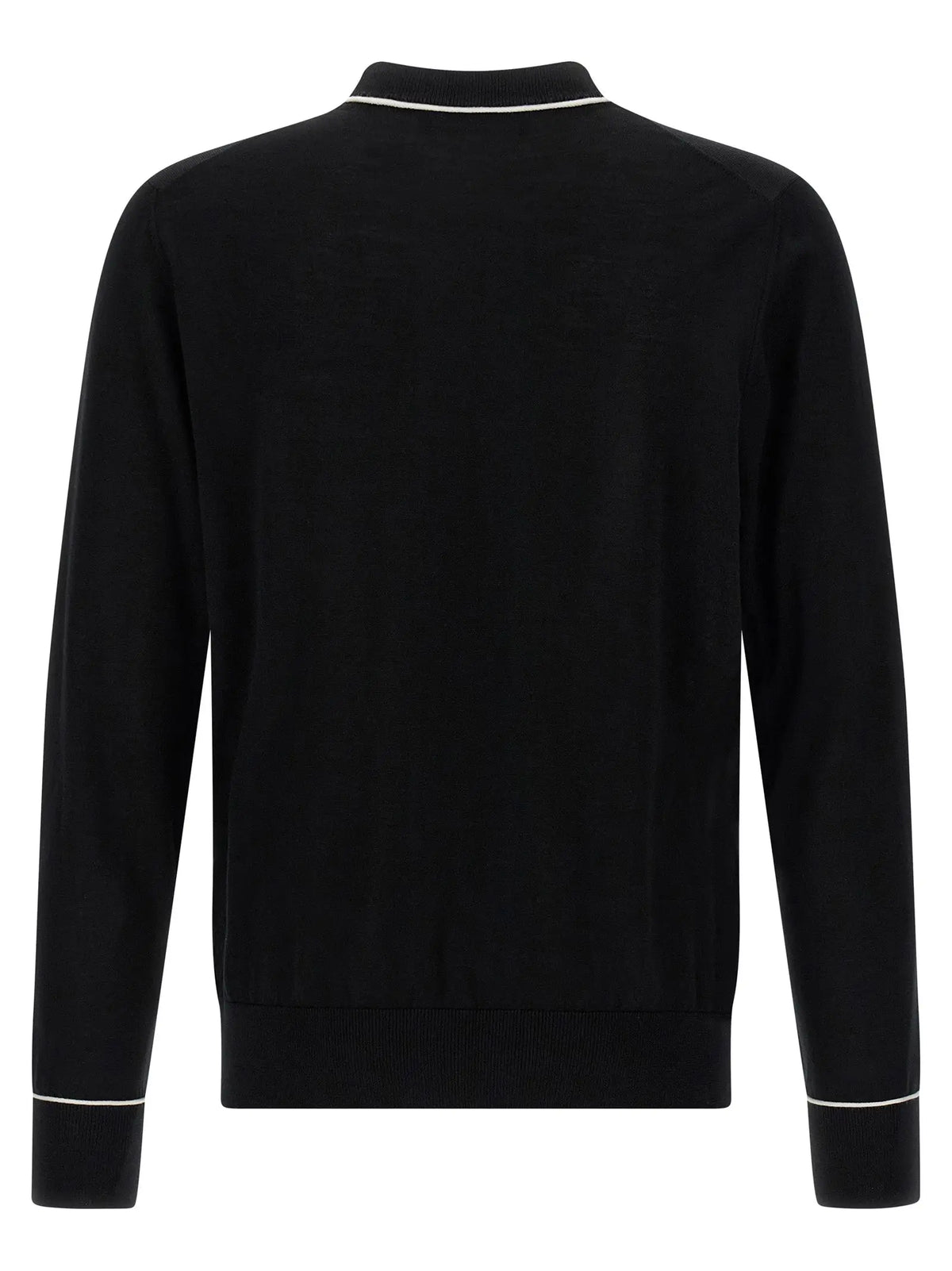 Cardigan dolce & gabbana noir en maille avec bordure blanche en plumes marabou au col poignets et ourlet