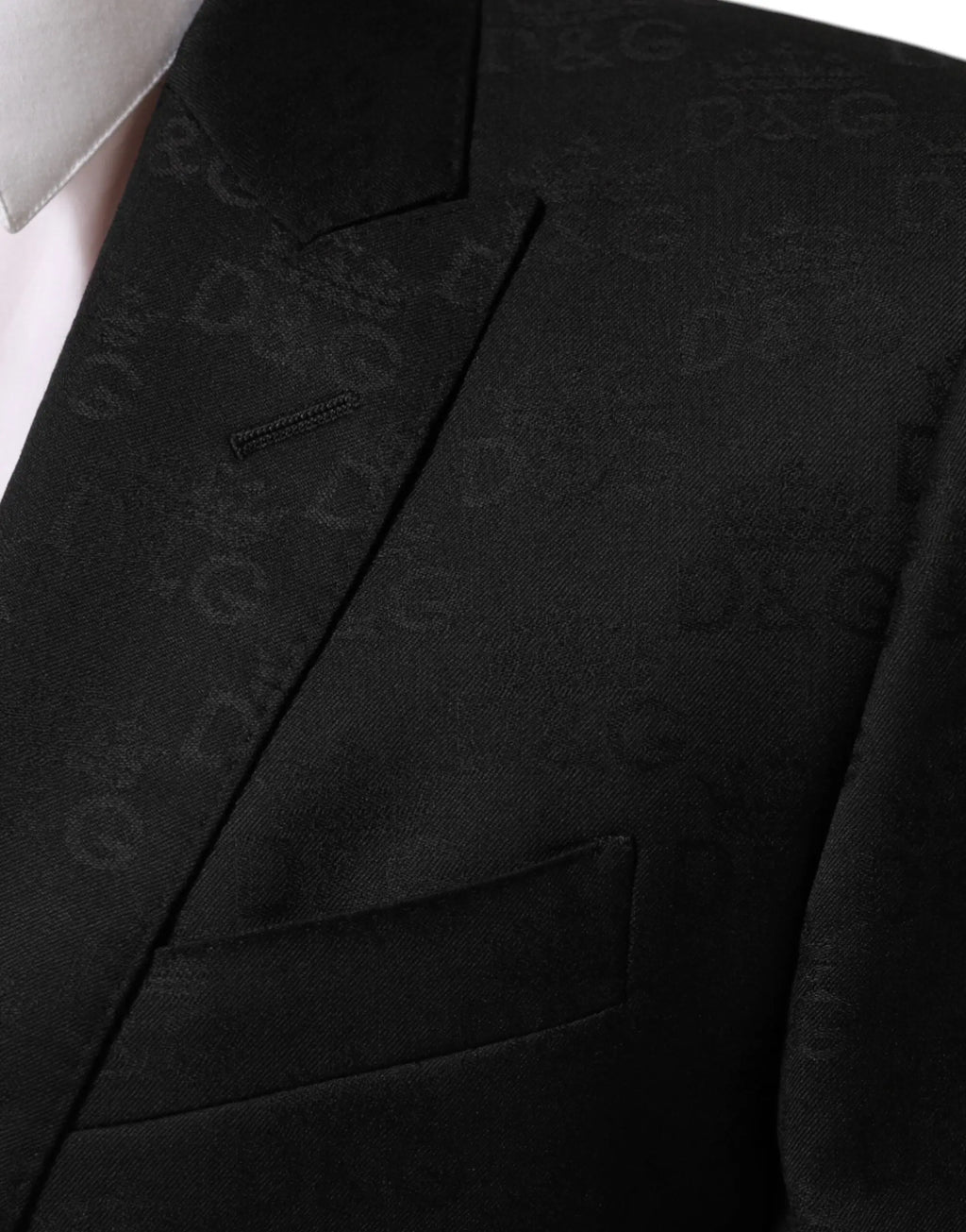 Veste de costume noire dolce gabbana martini à 2 boutons avec motif logo subtil répétitif