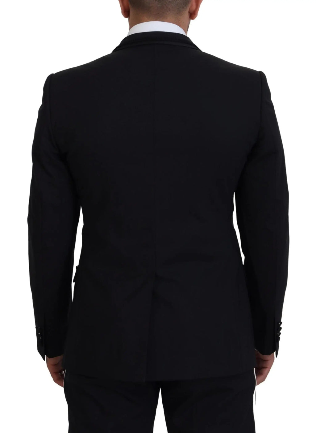 Dolce & Gabbana veste blazer slim fit noir martini en tissu texturé classique et coupe ajustée