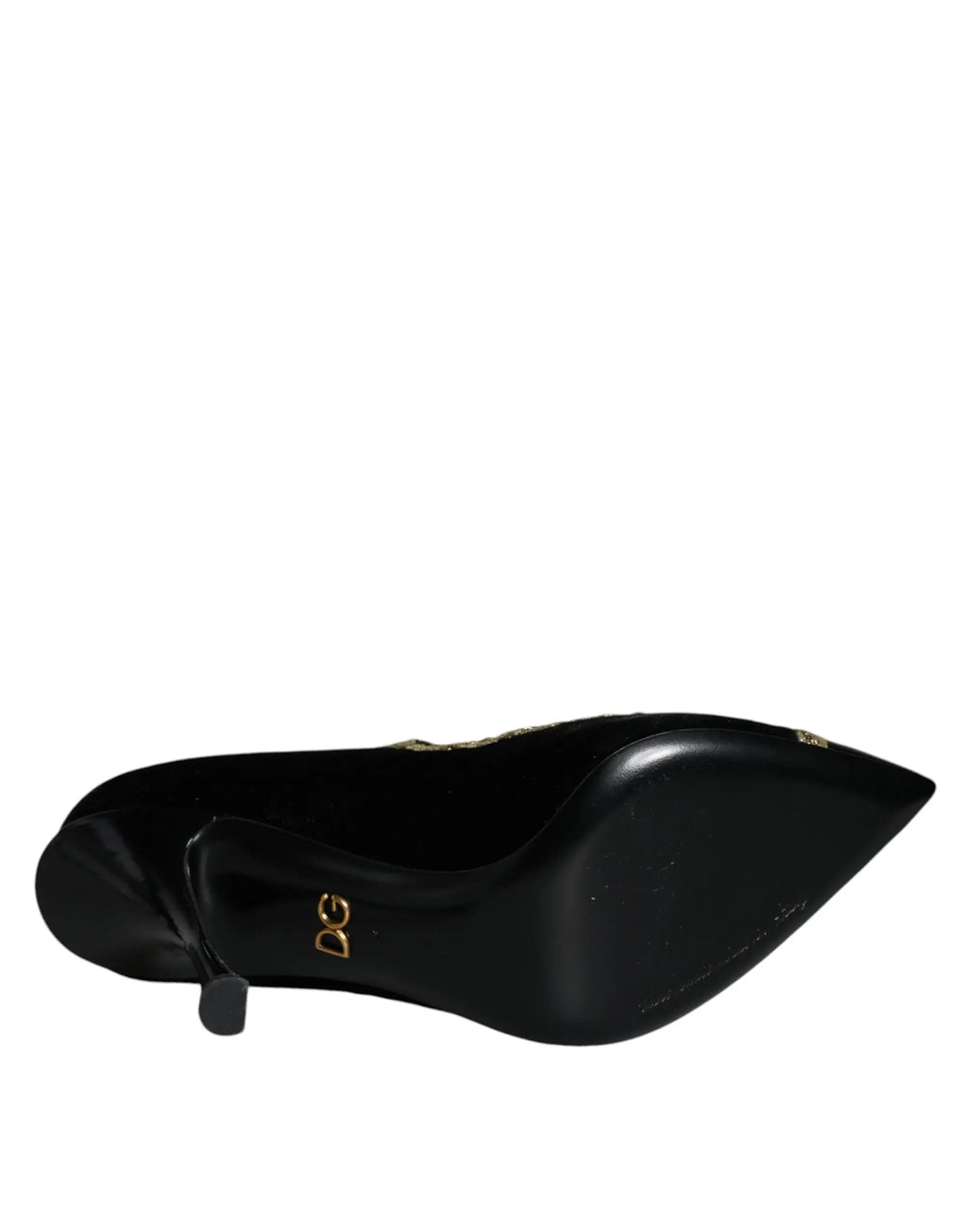 Dolce & gabbana black patent leather mary janes velvet gold pumps with pointed toe and gold logo insole
