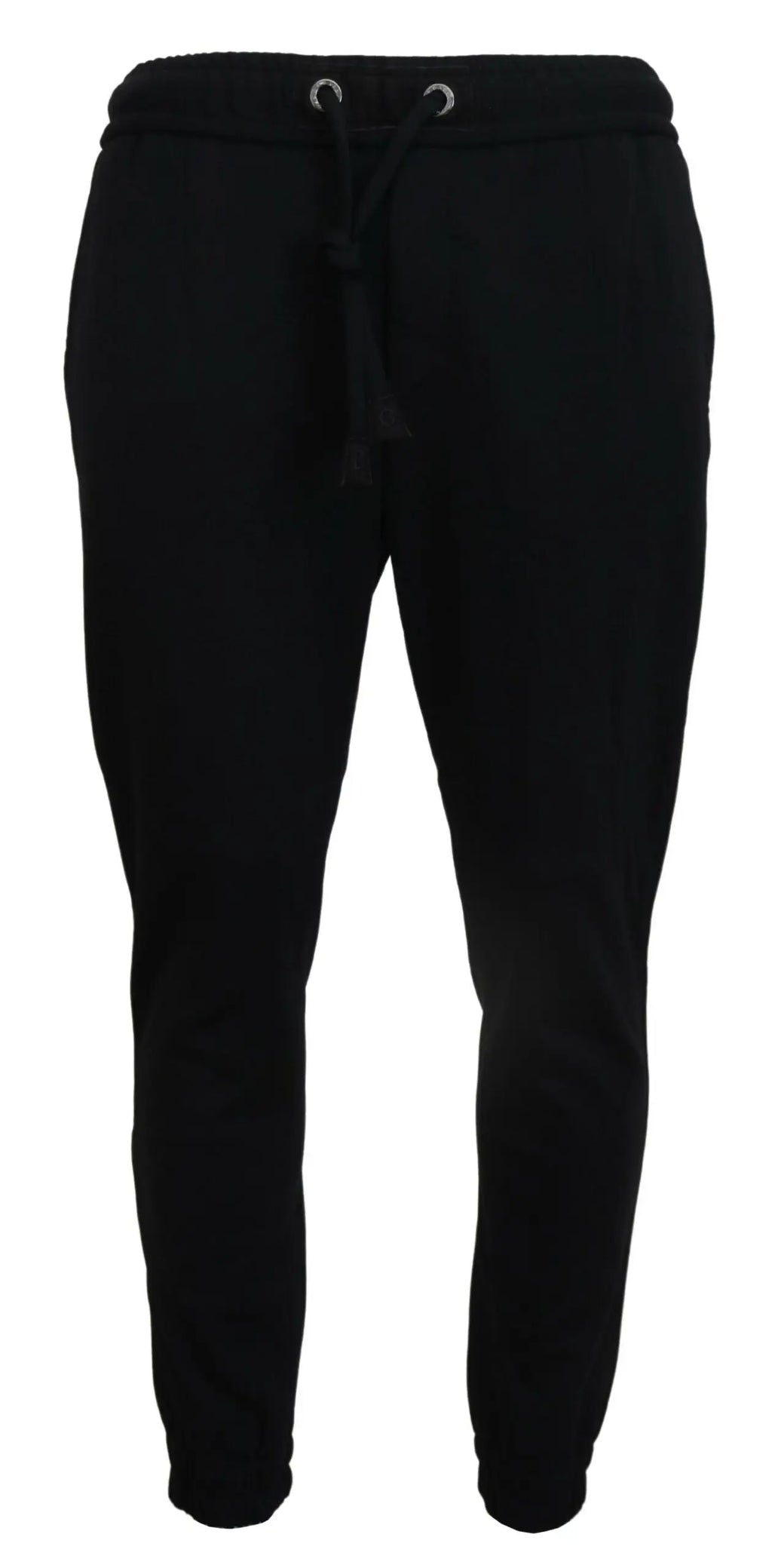 Pantalon de sport en laine pour homme dolce & gabbana noir avec taille à cordon et bas élastiques
