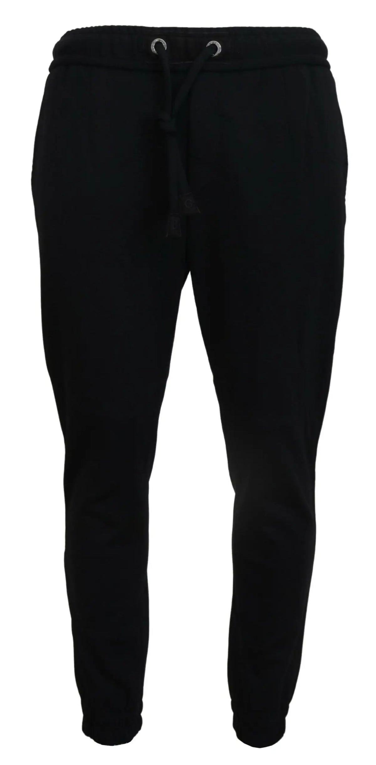 Pantalon de sport en laine pour homme dolce & gabbana noir avec taille à cordon et bas élastiques