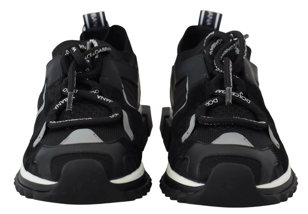 Baskets trekking noire en mesh dolce & gabbana avec logo blanc et accents contrastants