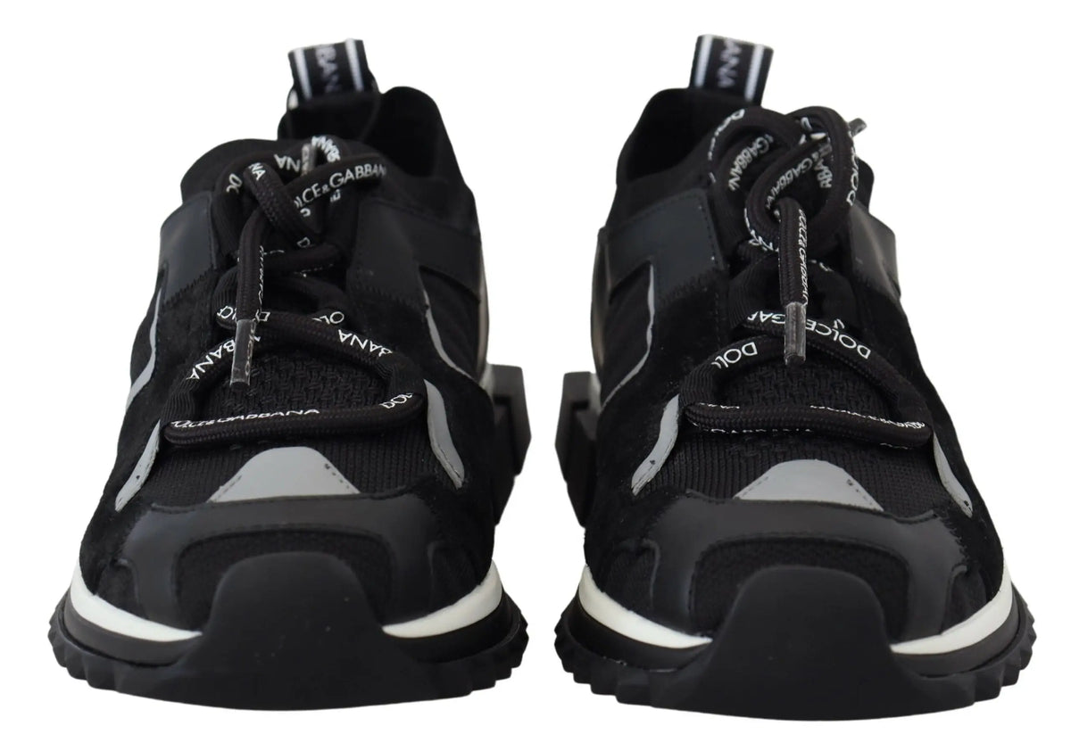 Baskets trekking noire en mesh dolce & gabbana avec logo blanc et accents contrastants