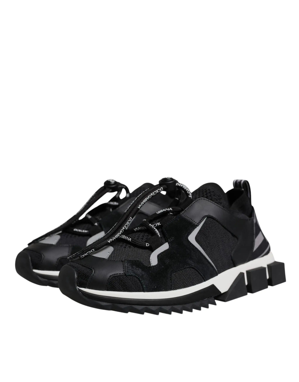 Baskets de trekking noire à mesh dolce & gabbana avec semelle texturée épaisse
