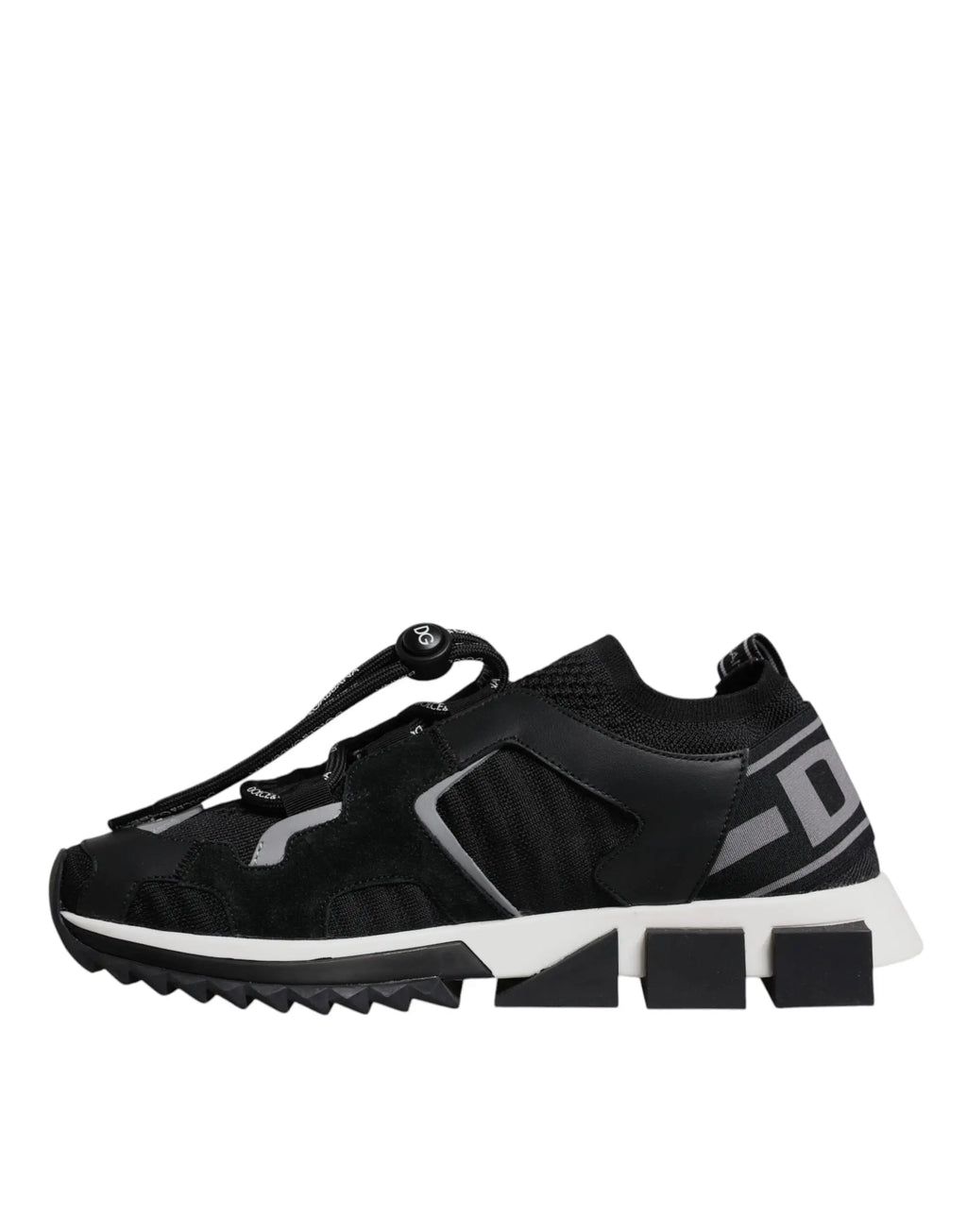 Baskets dolce & gabbana noir mesh sorrento trekking avec empeigne texturée et semelle blanche épaisse