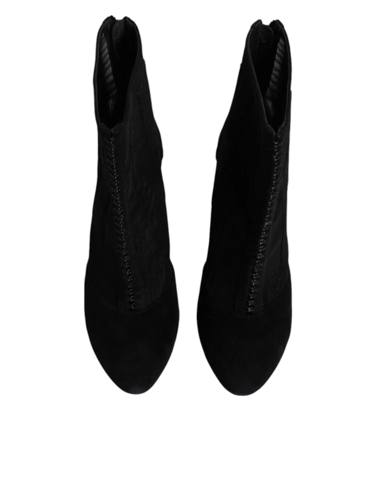 Dolce & Gabbana bottines en daim noir avec talons stilettos et bout pointu avec coutures discrètes internes