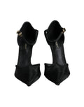 Sandales à talons aiguilles dolce & gabbana noires en maille géométrique avec boucles dorées
